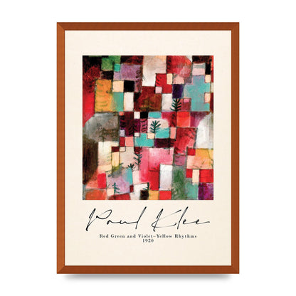 Paul Klee Red Green And Violet Yellow Rhythms 1920 Wall Art - A2 framed