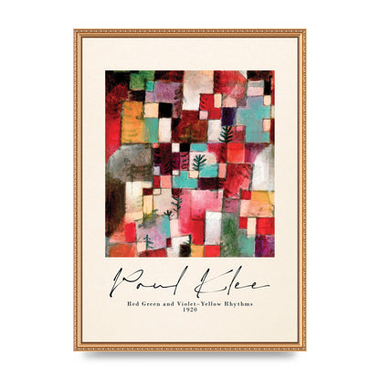 Paul Klee Red Green And Violet Yellow Rhythms 1920 Wall Art - A2 framed