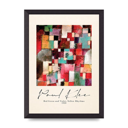Paul Klee Red Green And Violet Yellow Rhythms 1920 Wall Art - A3 framed
