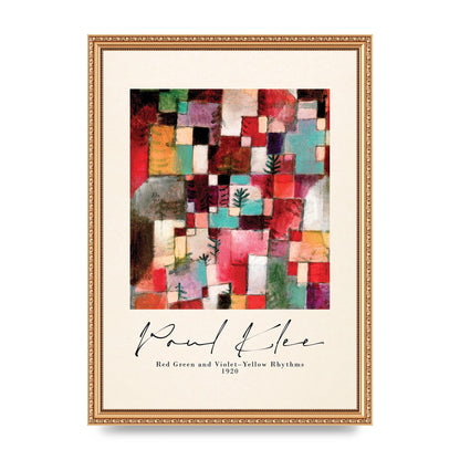 Paul Klee Red Green And Violet Yellow Rhythms 1920 Wall Art - A3 framed