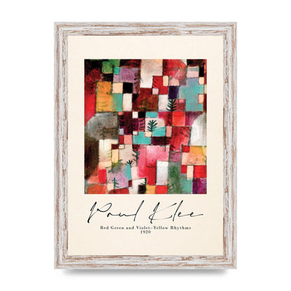 Paul Klee Red Green And Violet Yellow Rhythms 1920 Wall Art - A4 framed