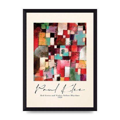 Paul Klee Red Green And Violet Yellow Rhythms 1920 Wall Art - A4 framed