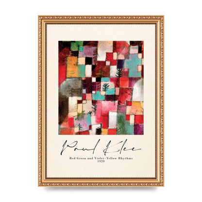 Paul Klee Red Green And Violet Yellow Rhythms 1920 Wall Art - A4 framed