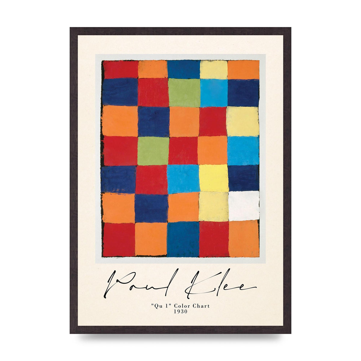 Paul Klee Qu 1 Color Chart 1930 Art For The Home - A2 framed