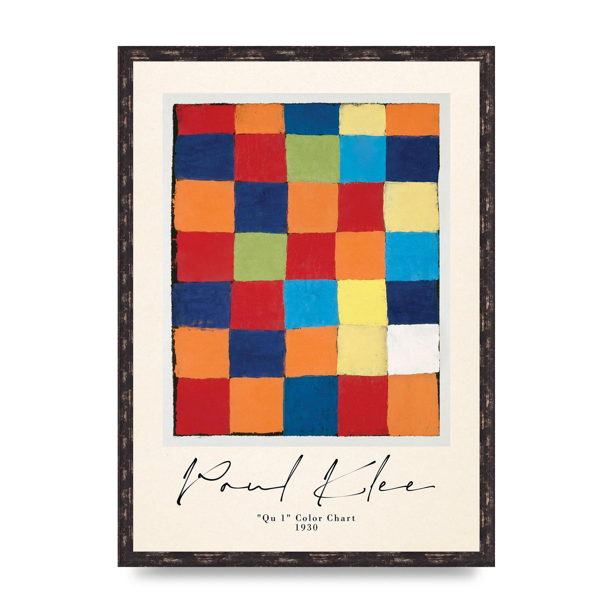 Paul Klee Qu 1 Color Chart 1930 Art For The Home - A2 framed