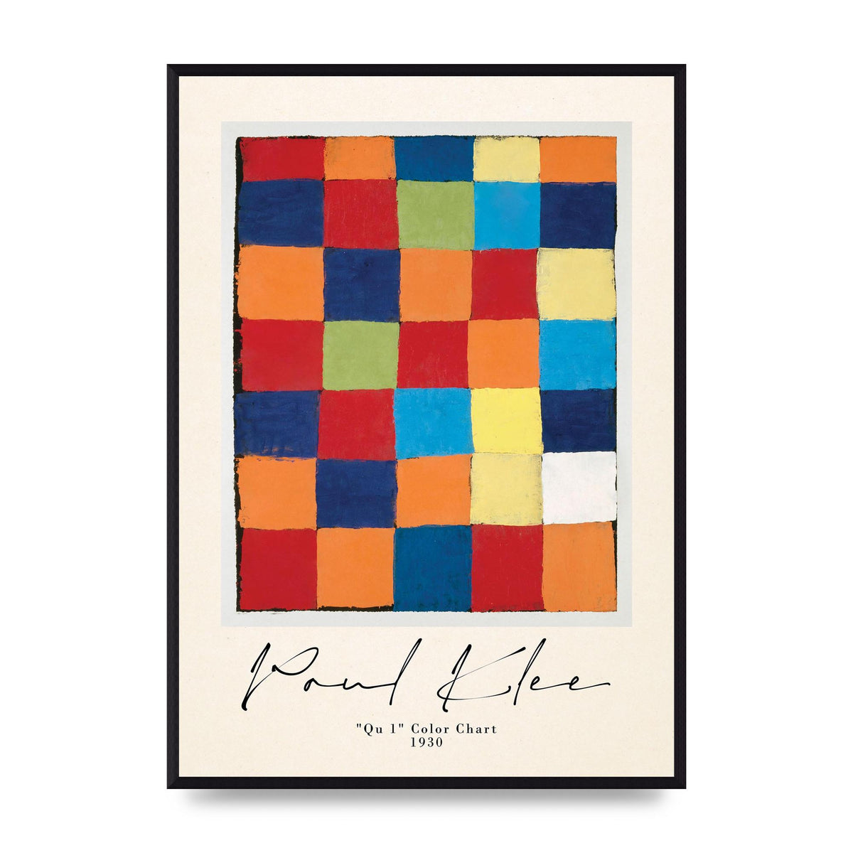 Paul Klee Qu 1 Color Chart 1930 Art For The Home - A2 framed