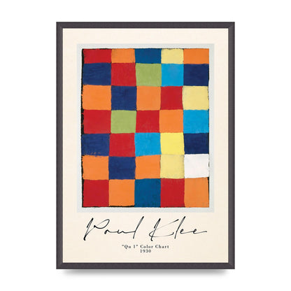 Paul Klee Qu 1 Color Chart 1930 Art For The Home - A2 framed
