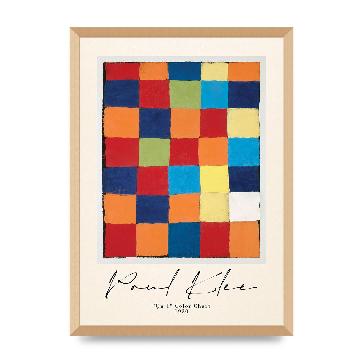 Paul Klee Qu 1 Color Chart 1930 Art For The Home - A2 framed