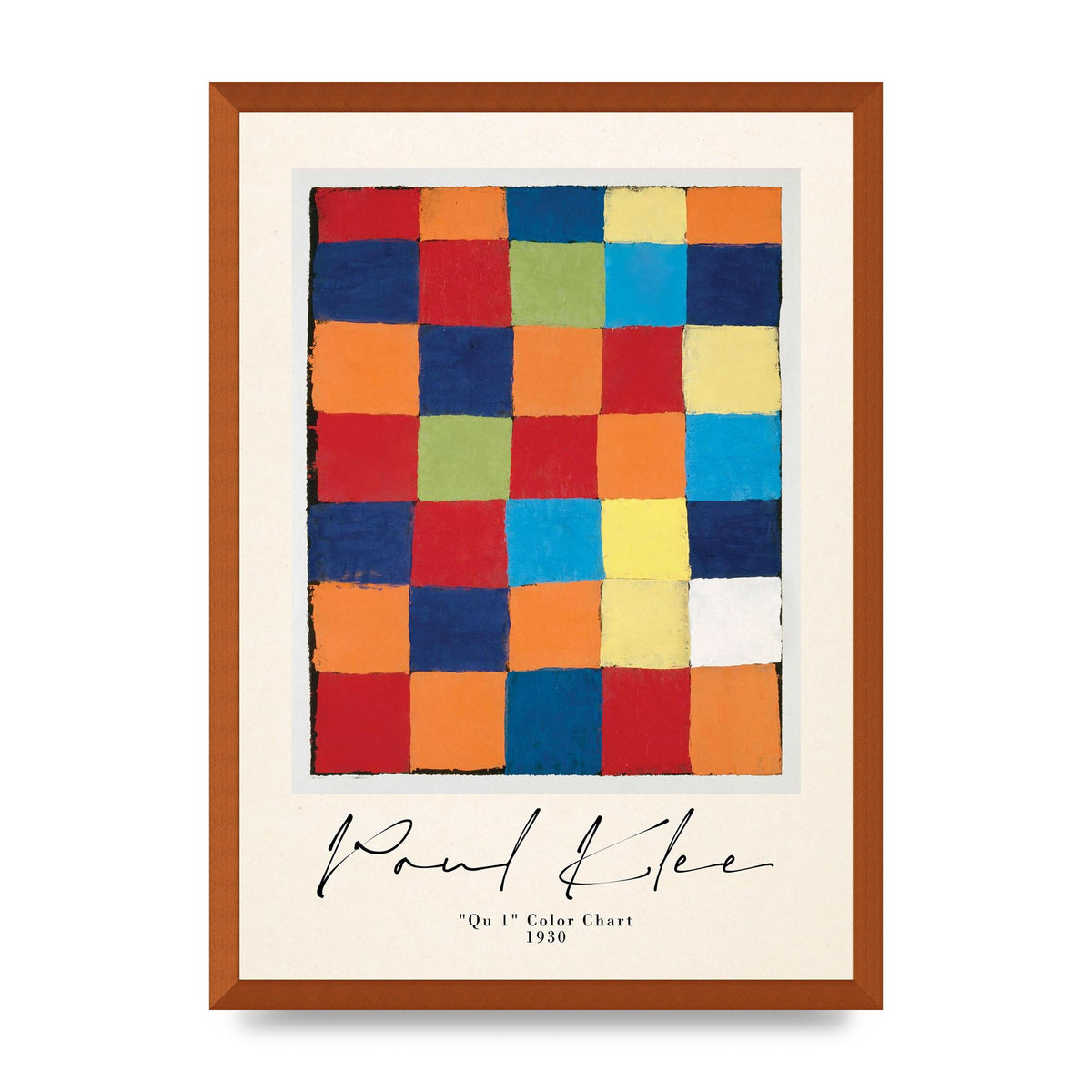 Paul Klee Qu 1 Color Chart 1930 Art For The Home - A2 framed