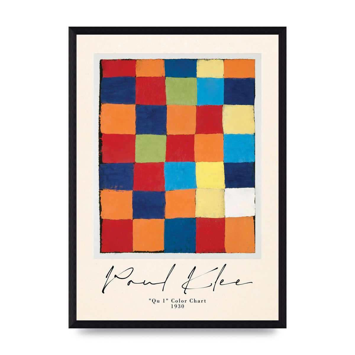 Paul Klee Qu 1 Color Chart 1930 Art For The Home - A3 framed