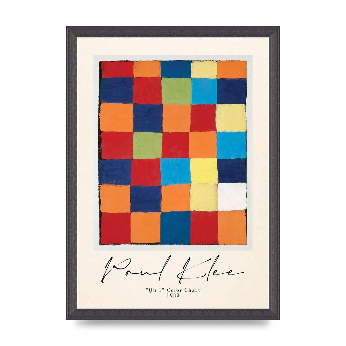 Paul Klee Qu 1 Color Chart 1930 Art For The Home - A3 framed