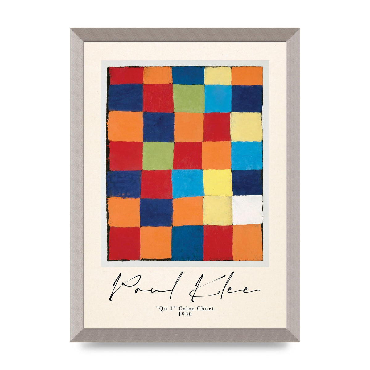 Paul Klee Qu 1 Color Chart 1930 Art For The Home - A3 framed