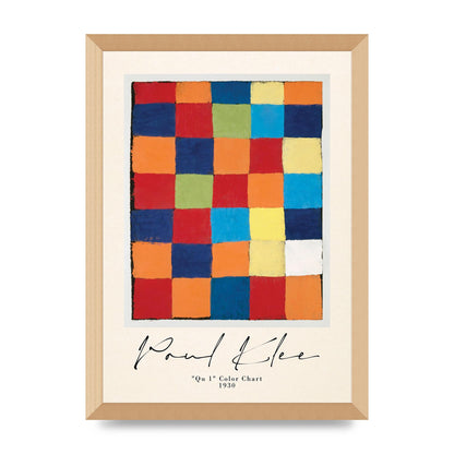 Paul Klee Qu 1 Color Chart 1930 Art For The Home - A3 framed