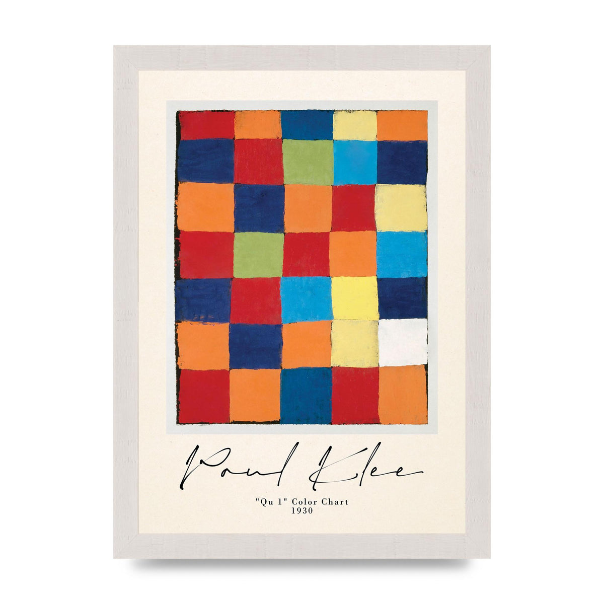 Paul Klee Qu 1 Color Chart 1930 Art For The Home - A4 framed