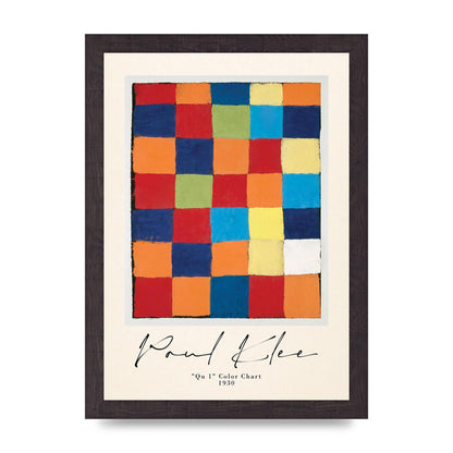 Paul Klee Qu 1 Color Chart 1930 Art For The Home - A4 framed