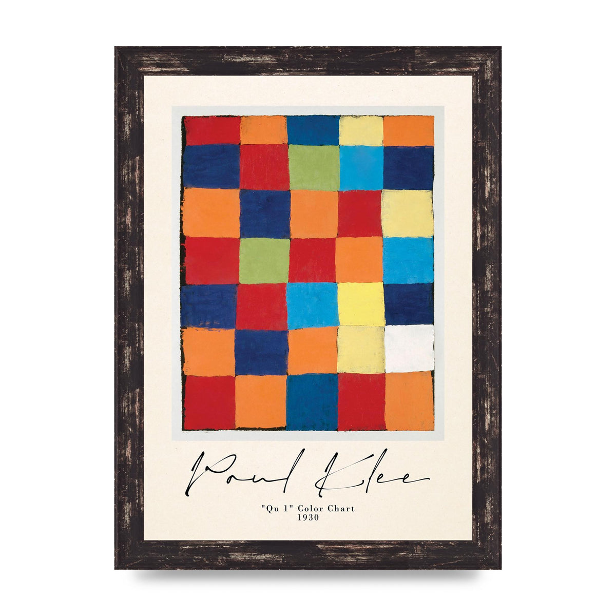 Paul Klee Qu 1 Color Chart 1930 Art For The Home - A4 framed