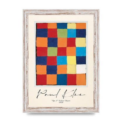 Paul Klee Qu 1 Color Chart 1930 Art For The Home - A4 framed