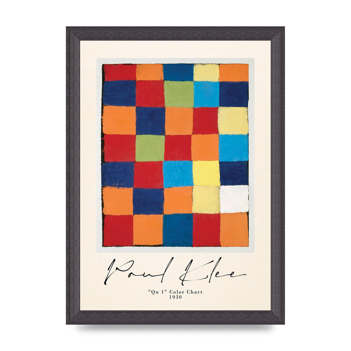 Paul Klee Qu 1 Color Chart 1930 Art For The Home - A4 framed