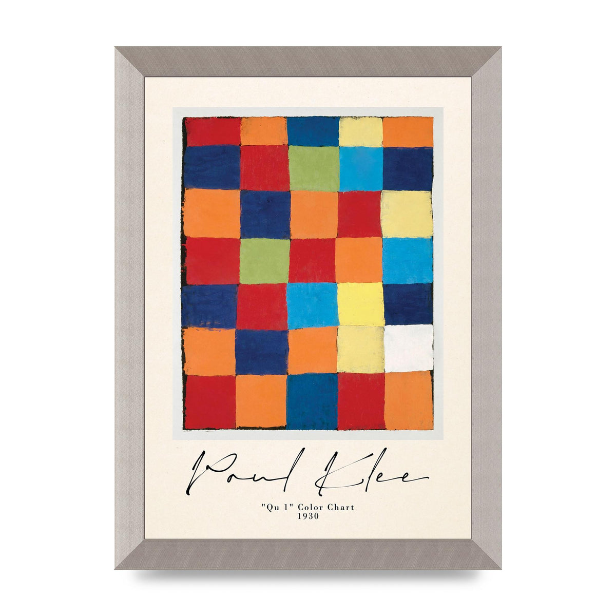 Paul Klee Qu 1 Color Chart 1930 Art For The Home - A4 framed