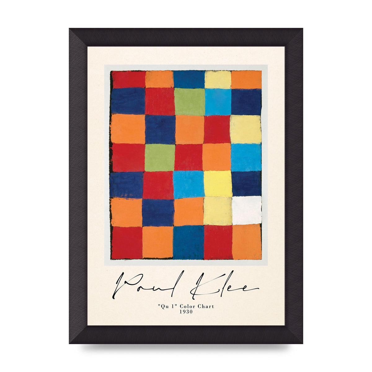 Paul Klee Qu 1 Color Chart 1930 Art For The Home - A4 framed