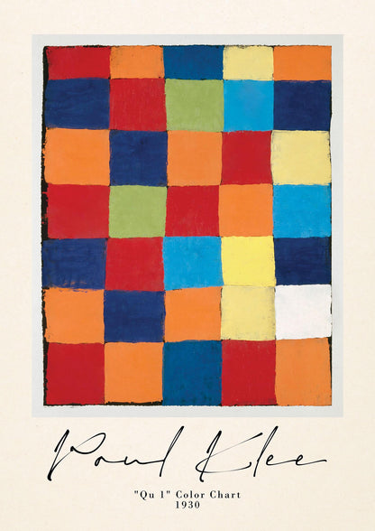 Paul Klee Qu 1 Color Chart 1930 Art For The Home - detail
