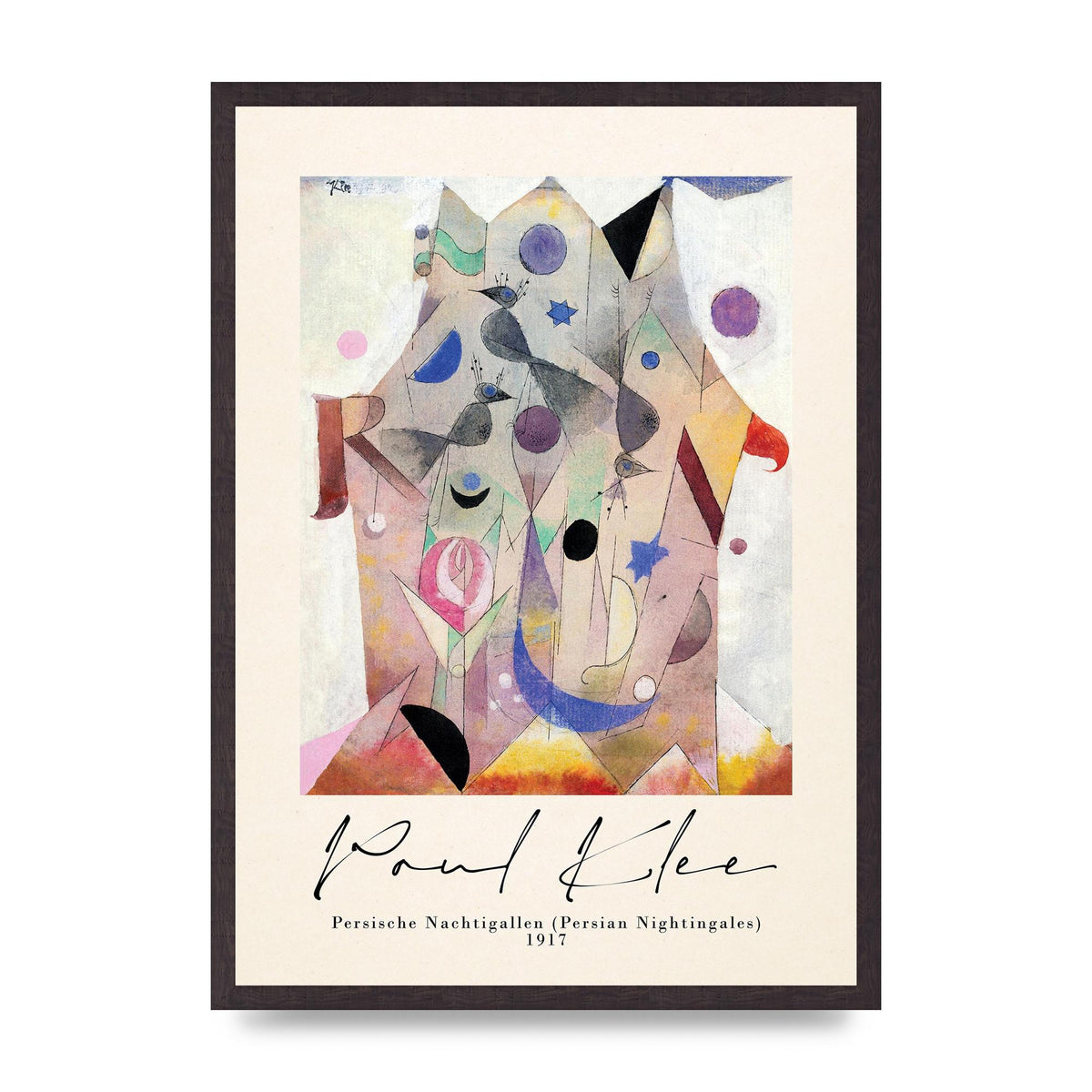 Paul Klee Persische Nachtigallen Persian Nightingales 1917 Printed Poster - A2 framed