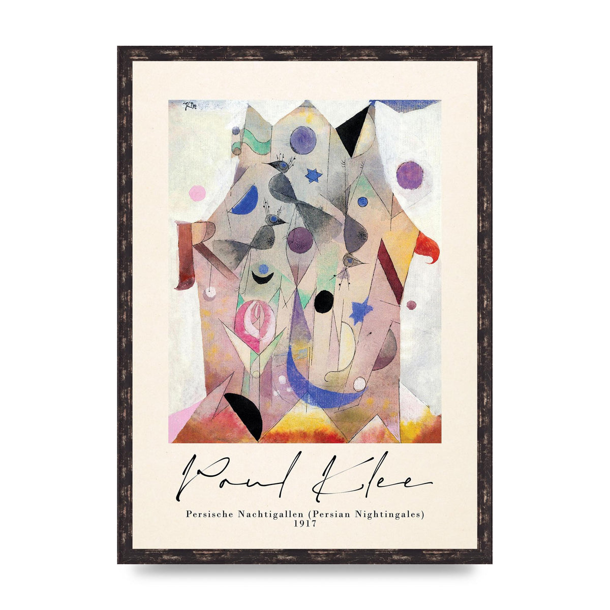 Paul Klee Persische Nachtigallen Persian Nightingales 1917 Printed Poster - A2 framed