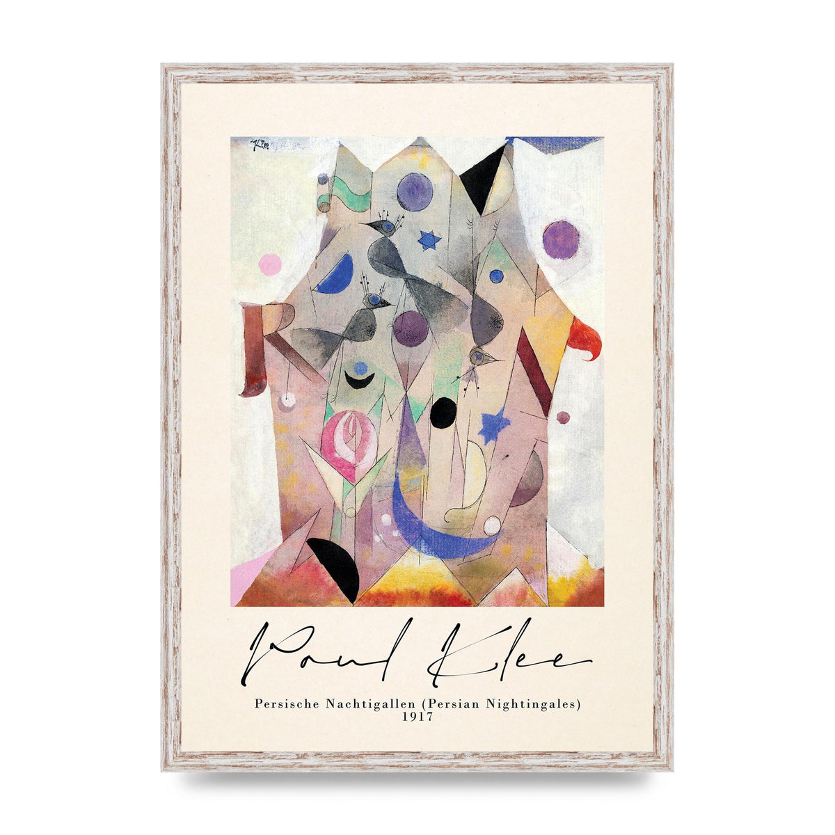Paul Klee Persische Nachtigallen Persian Nightingales 1917 Printed Poster - A2 framed