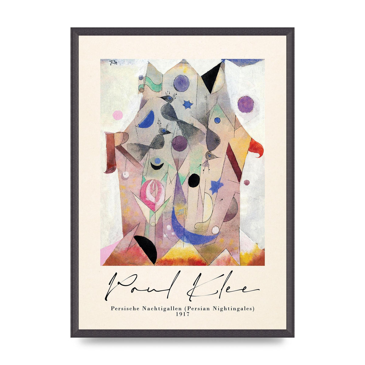 Paul Klee Persische Nachtigallen Persian Nightingales 1917 Printed Poster - A2 framed