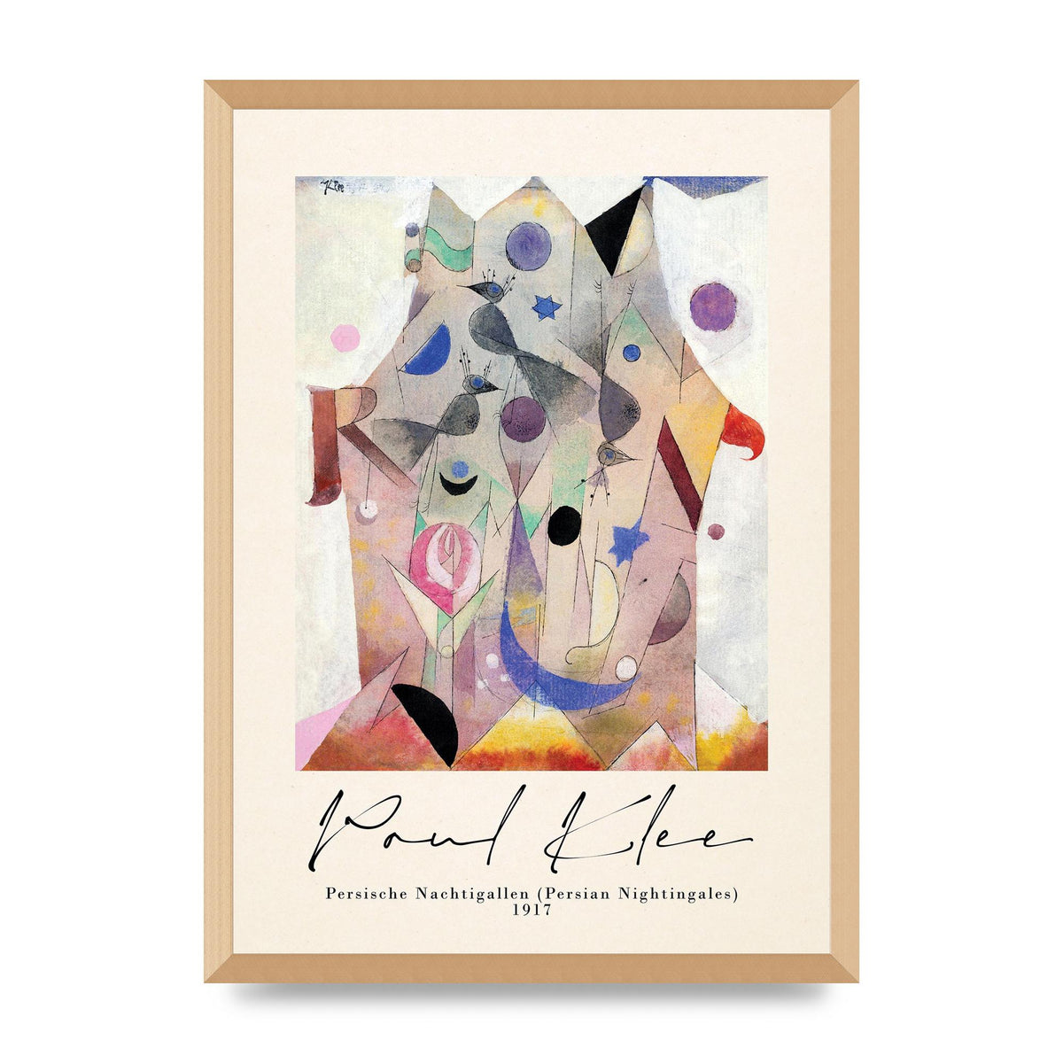 Paul Klee Persische Nachtigallen Persian Nightingales 1917 Printed Poster - A2 framed