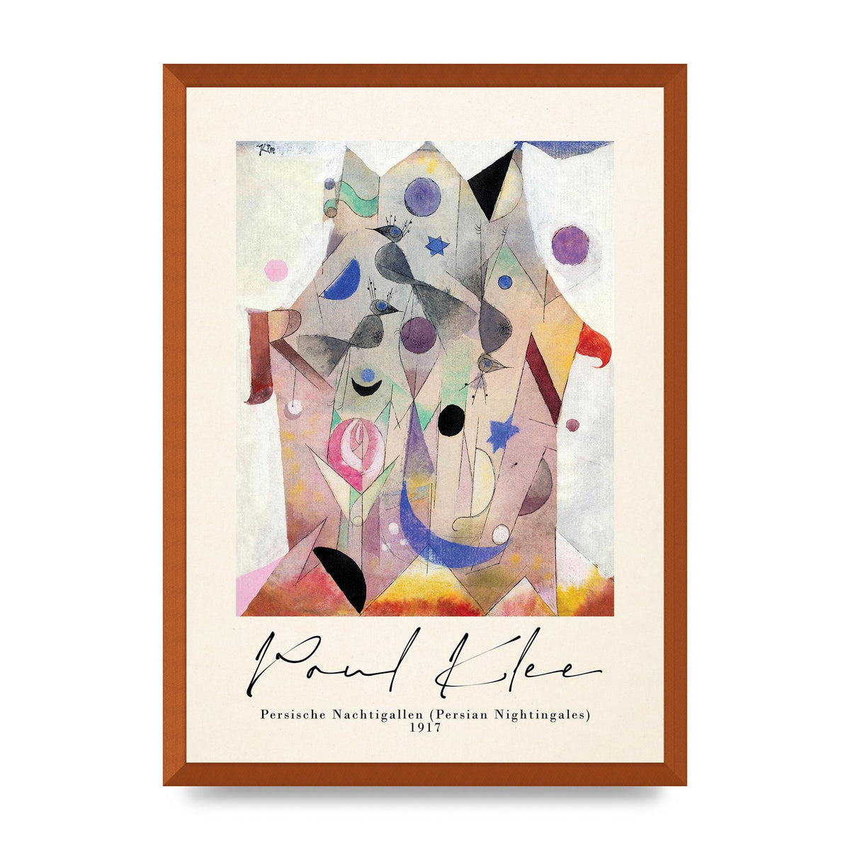 Paul Klee Persische Nachtigallen Persian Nightingales 1917 Printed Poster - A2 framed
