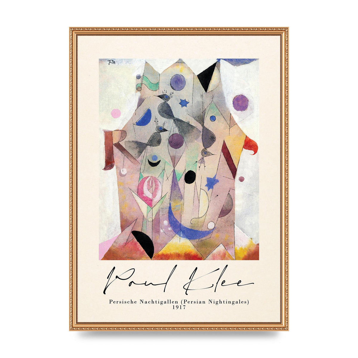 Paul Klee Persische Nachtigallen Persian Nightingales 1917 Printed Poster - A2 framed