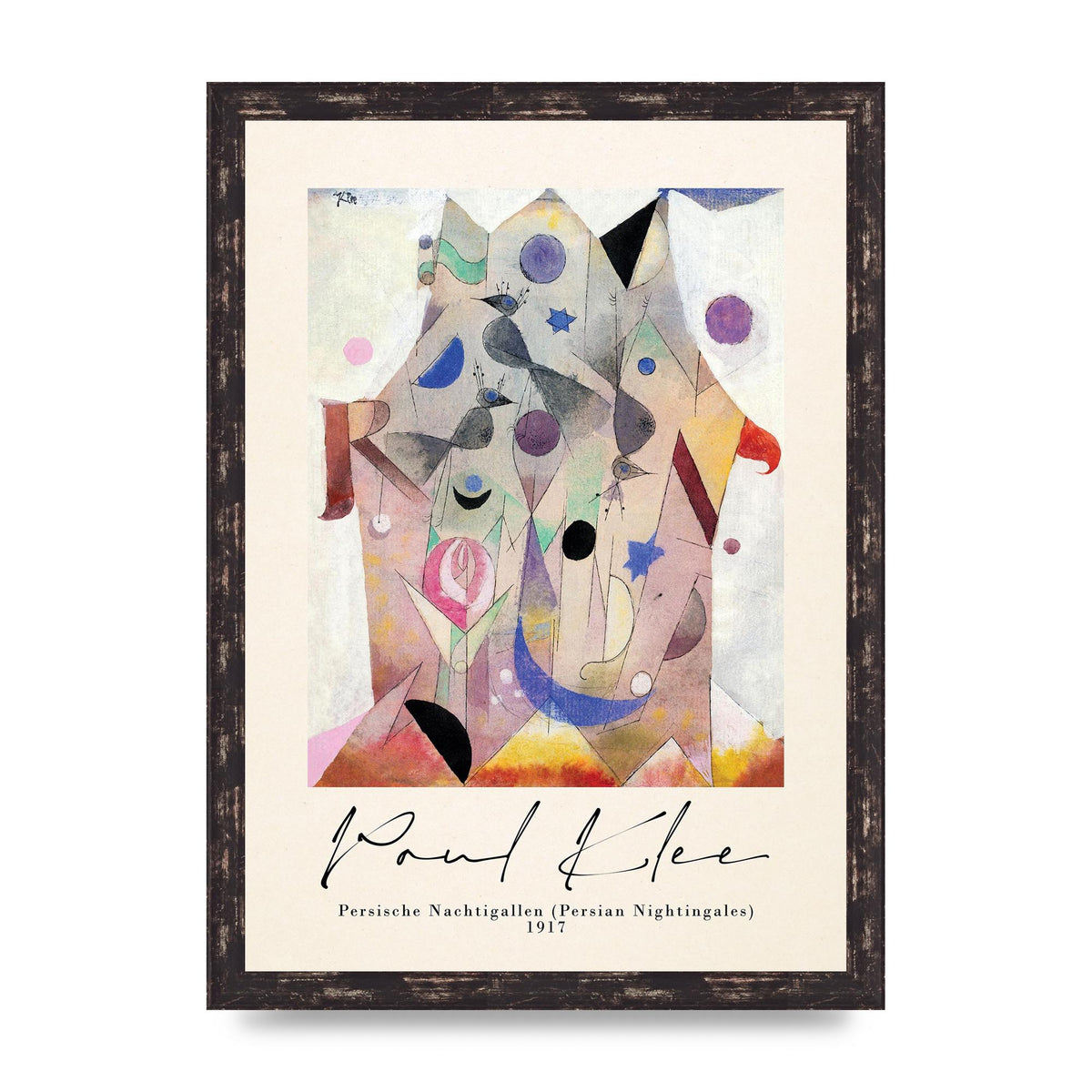 Paul Klee Persische Nachtigallen Persian Nightingales 1917 Printed Poster - A3 framed