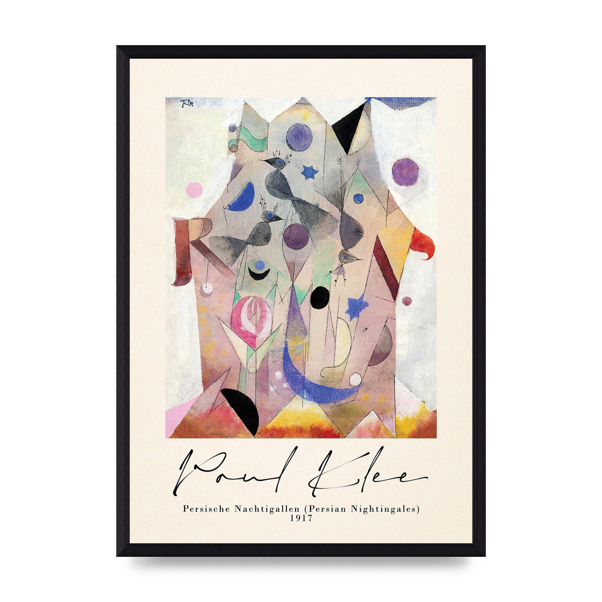 Paul Klee Persische Nachtigallen Persian Nightingales 1917 Printed Poster - A3 framed
