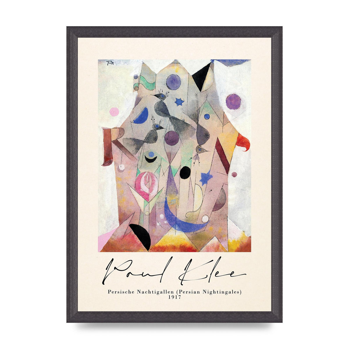 Paul Klee Persische Nachtigallen Persian Nightingales 1917 Printed Poster - A3 framed