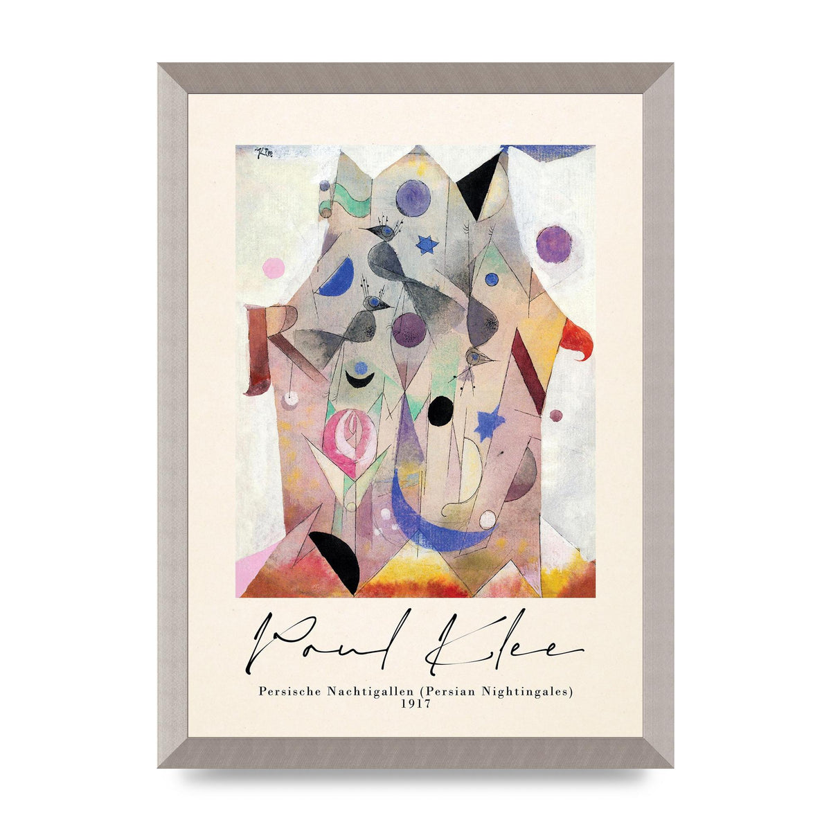 Paul Klee Persische Nachtigallen Persian Nightingales 1917 Printed Poster - A3 framed