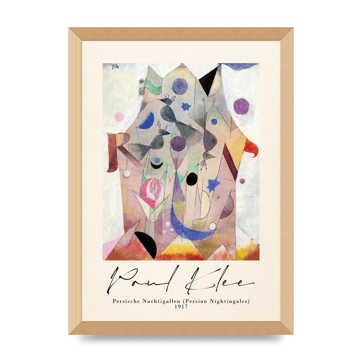 Paul Klee Persische Nachtigallen Persian Nightingales 1917 Printed Poster - A3 framed