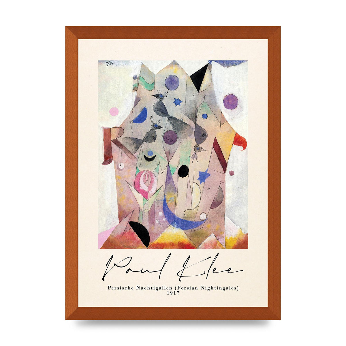 Paul Klee Persische Nachtigallen Persian Nightingales 1917 Printed Poster - A3 framed