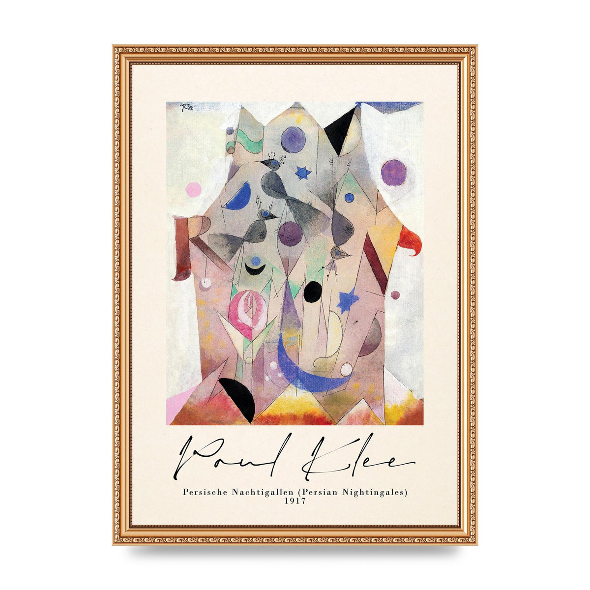 Paul Klee Persische Nachtigallen Persian Nightingales 1917 Printed Poster - A3 framed