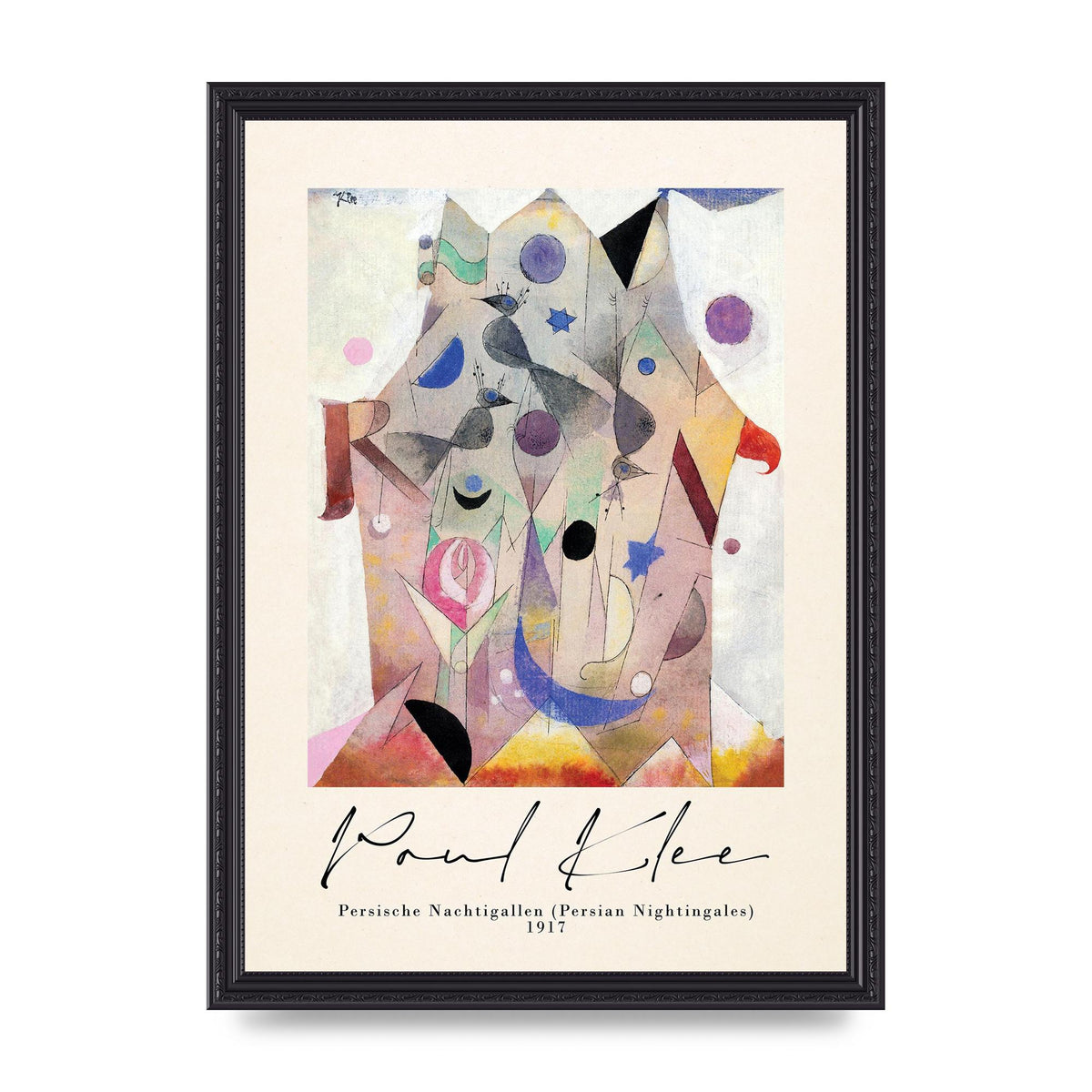 Paul Klee Persische Nachtigallen Persian Nightingales 1917 Printed Poster - A3 framed
