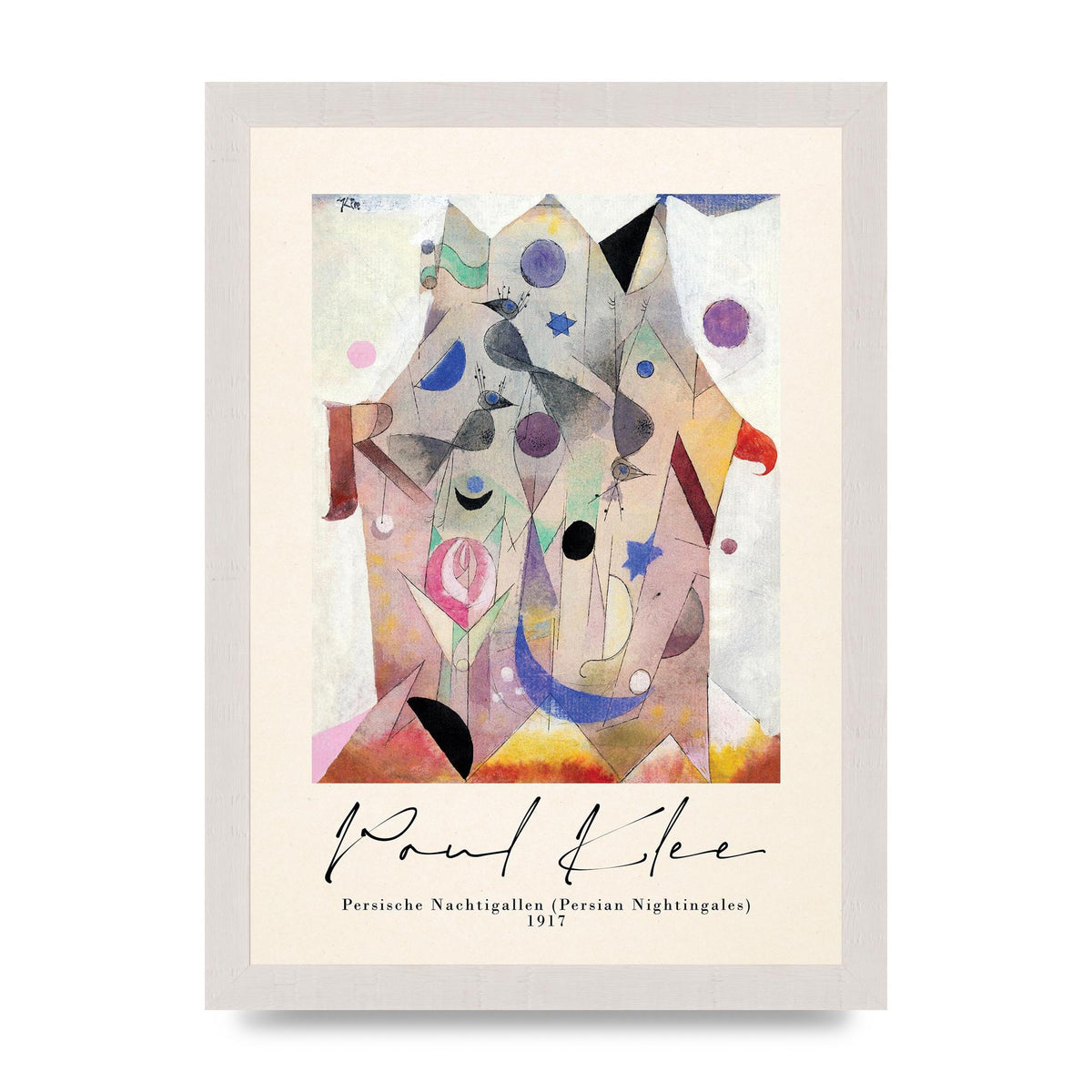 Paul Klee Persische Nachtigallen Persian Nightingales 1917 Printed Poster - A4 framed