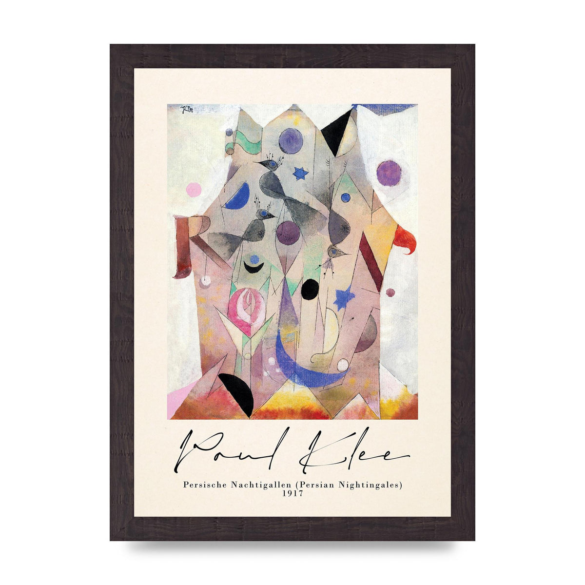 Paul Klee Persische Nachtigallen Persian Nightingales 1917 Printed Poster - A4 framed