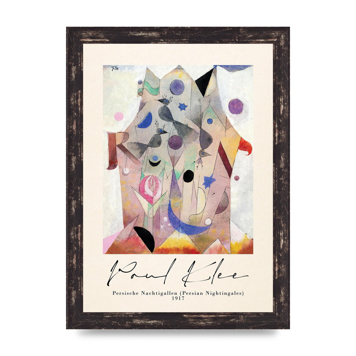 Paul Klee Persische Nachtigallen Persian Nightingales 1917 Printed Poster - A4 framed