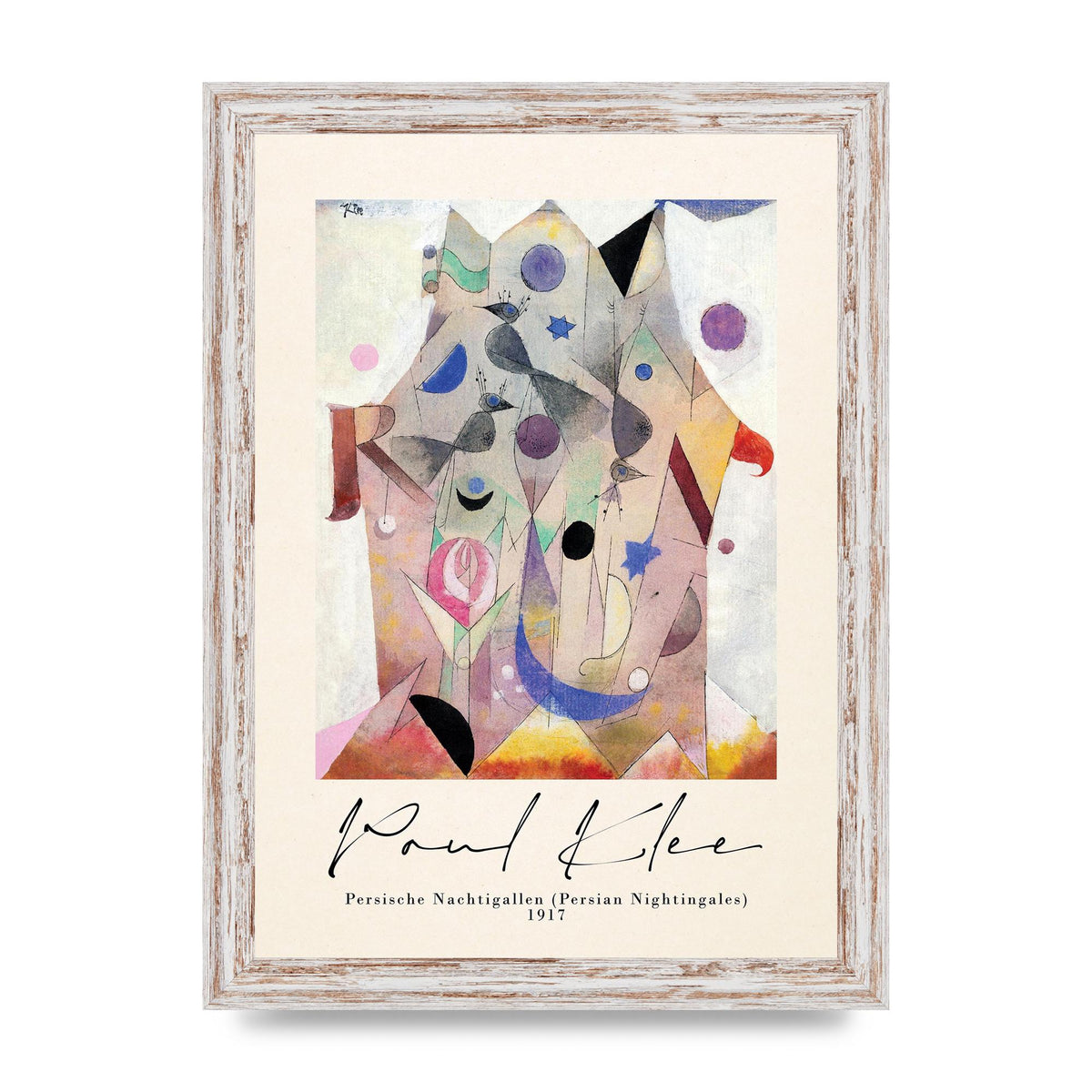 Paul Klee Persische Nachtigallen Persian Nightingales 1917 Printed Poster - A4 framed