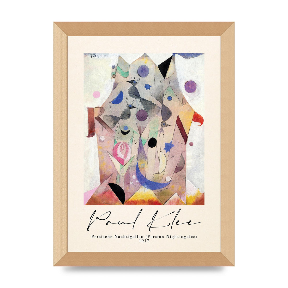 Paul Klee Persische Nachtigallen Persian Nightingales 1917 Printed Poster - A4 framed