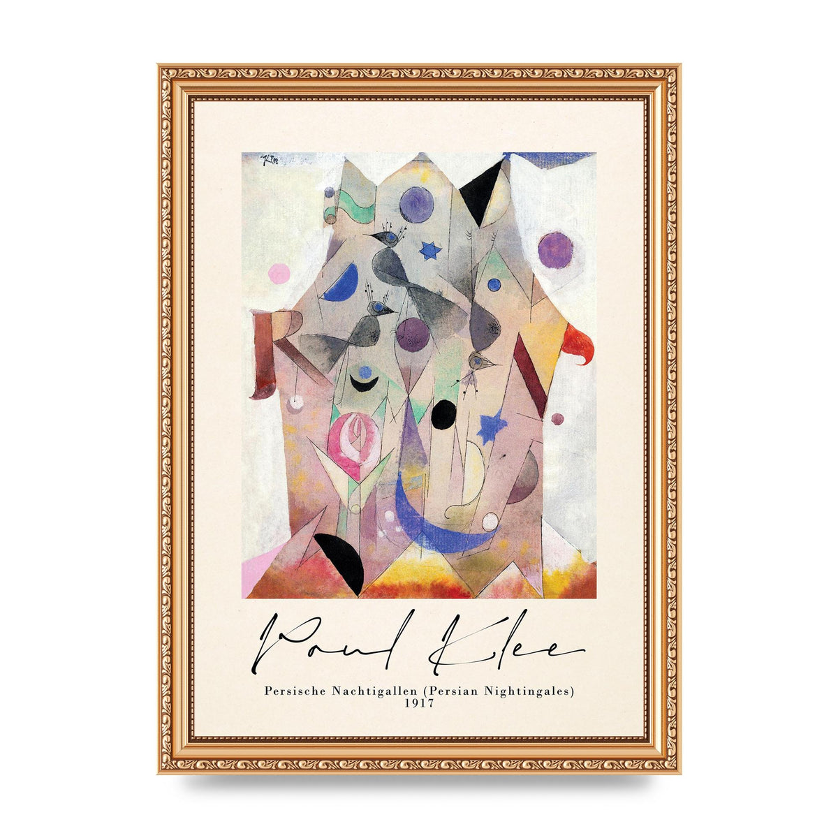 Paul Klee Persische Nachtigallen Persian Nightingales 1917 Printed Poster - A4 framed