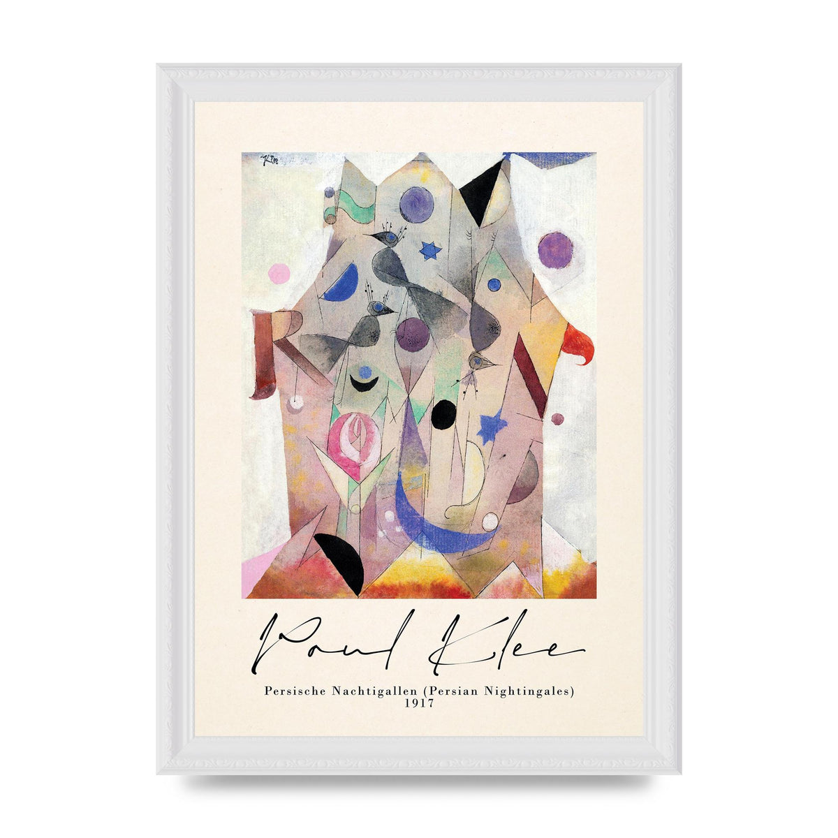 Paul Klee Persische Nachtigallen Persian Nightingales 1917 Printed Poster - A4 framed