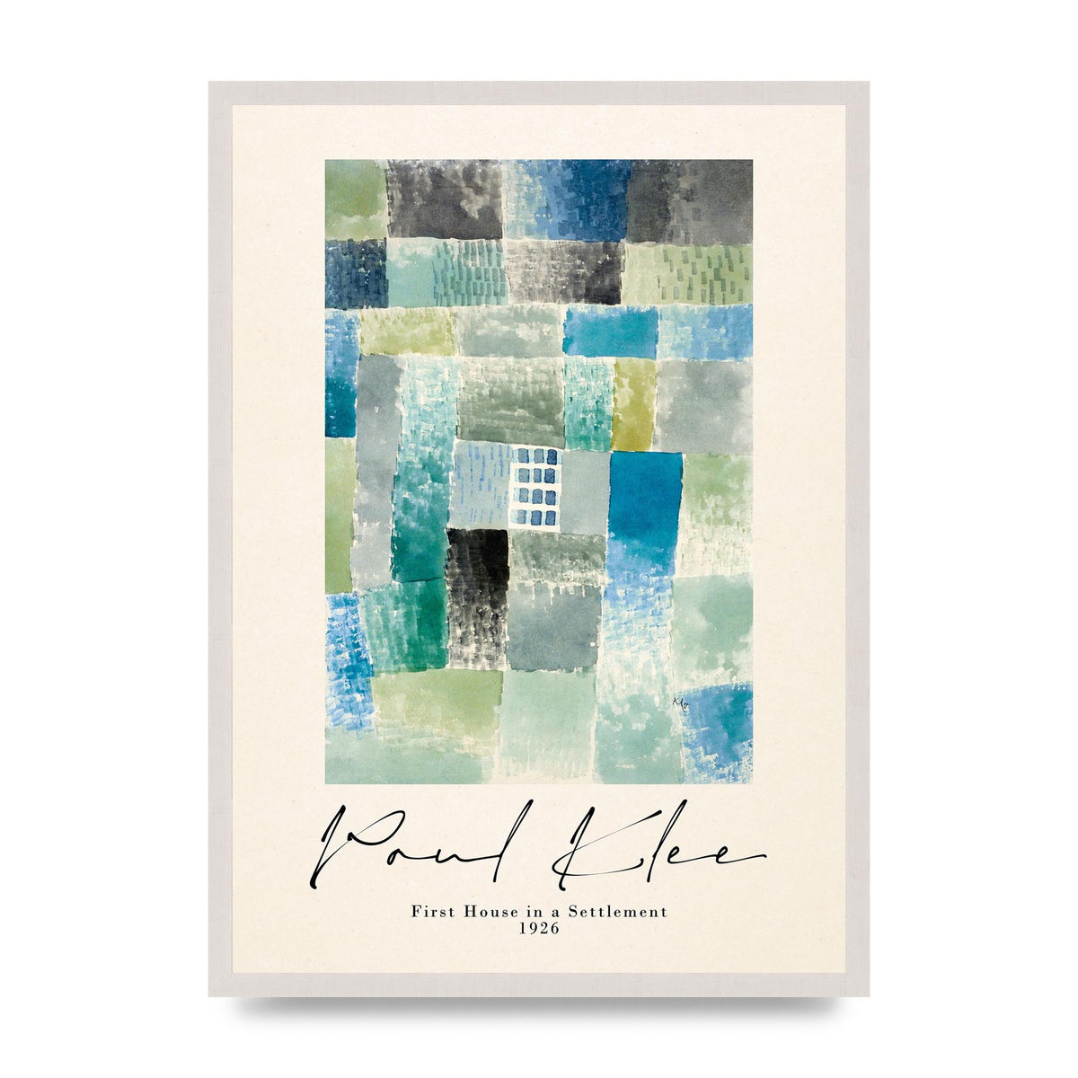 Paul Klee First House In A Settlement 1926 Printed Poster - A2 framed