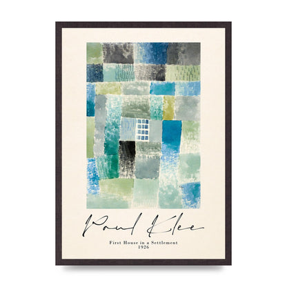Paul Klee First House In A Settlement 1926 Printed Poster - A2 framed