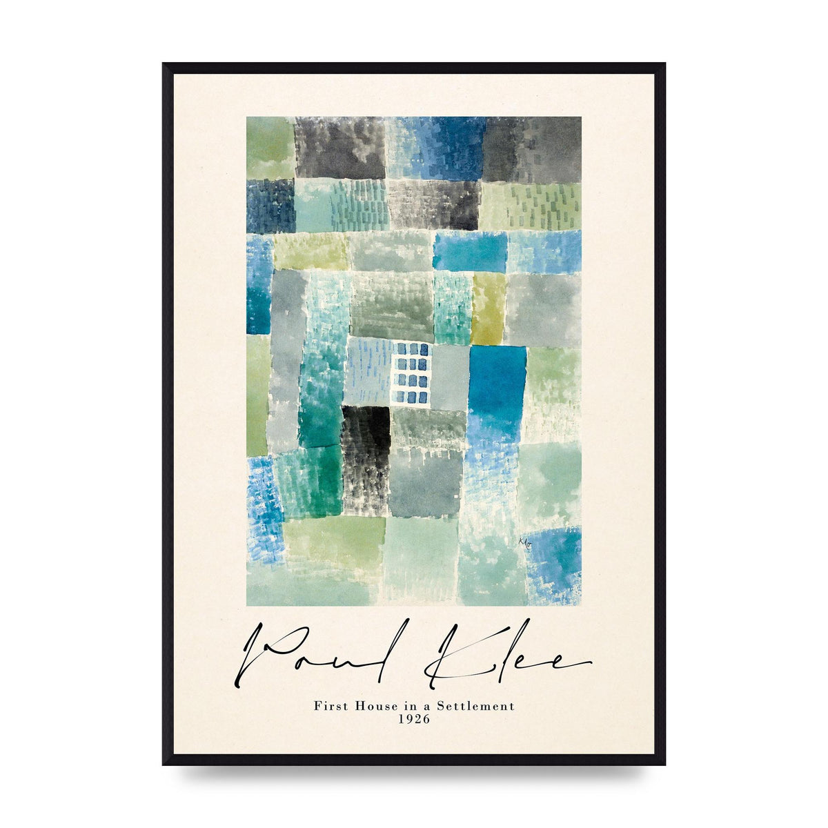 Paul Klee First House In A Settlement 1926 Printed Poster - A2 framed